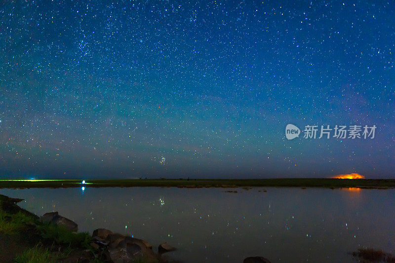 夜景银河系背景