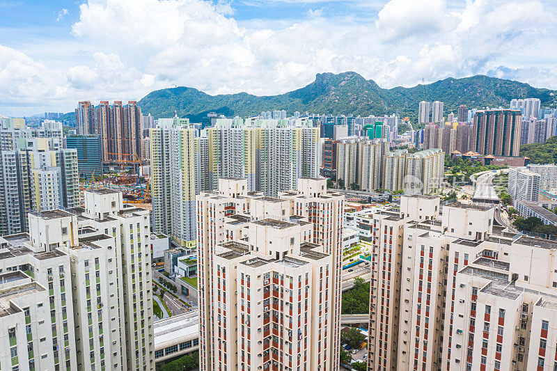 香港九龙拥挤的公寓楼