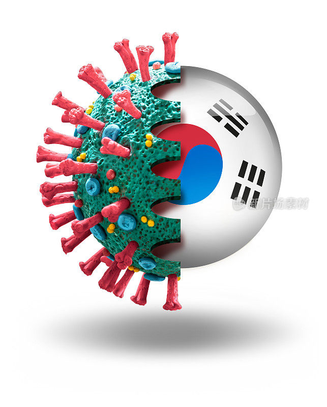 冠状病毒COVID-19微观宏观模型与韩国国旗