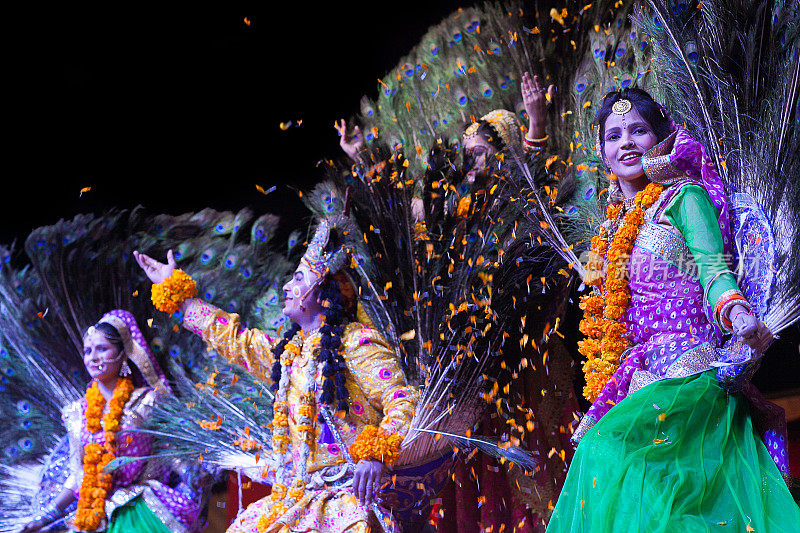 印度比卡内尔骆驼节上的印度舞蹈