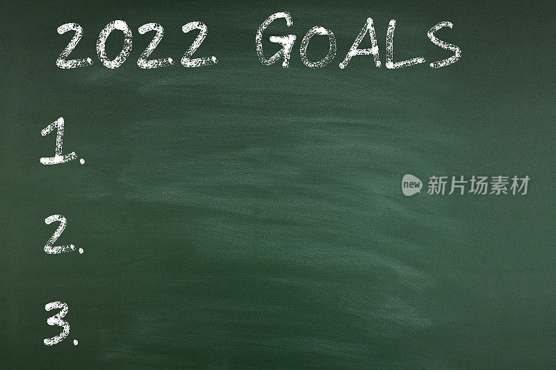 2022年的目标抱负写在黑板上