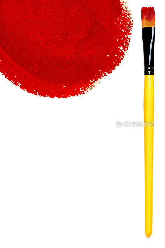 有红点的画笔(孤立在白色上)