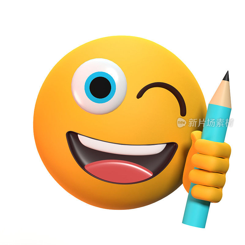 学生使用铅笔的表情符号重返校园