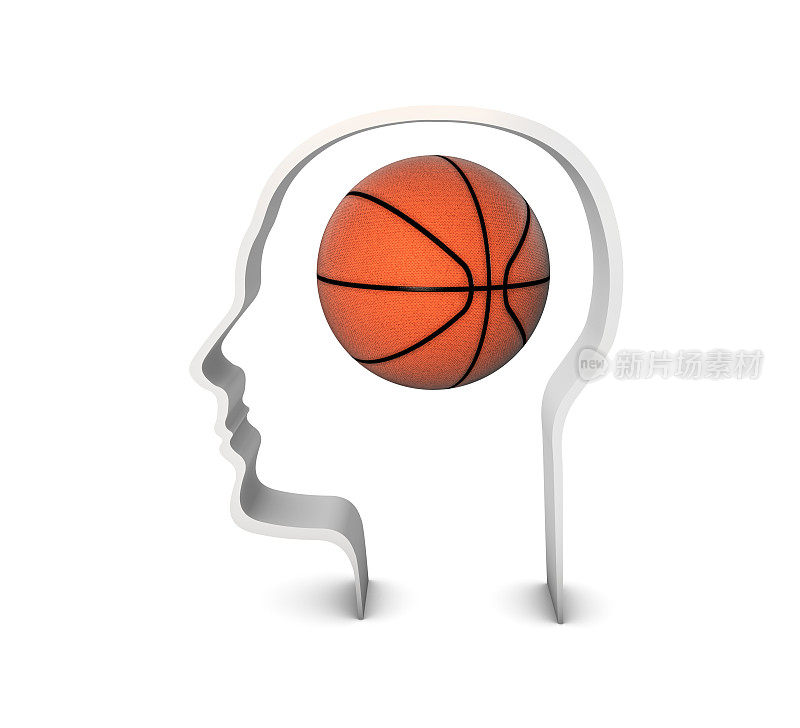篮球里面的头部轮廓