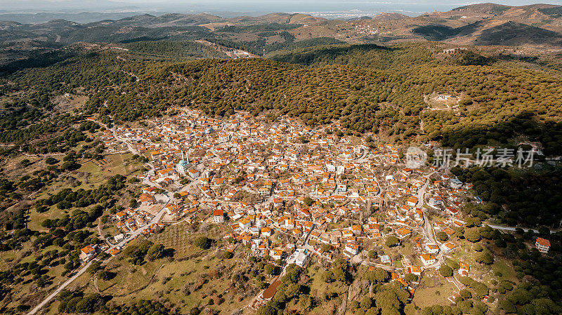 Bagyuzu村无人机照片，贝加马-伊兹密尔，土耳其