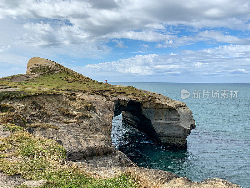 新西兰南岛的隧道海滩，达尼丁，新西兰