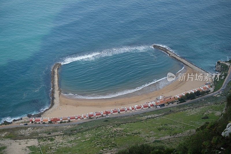 受保护海港及泳滩鸟瞰图