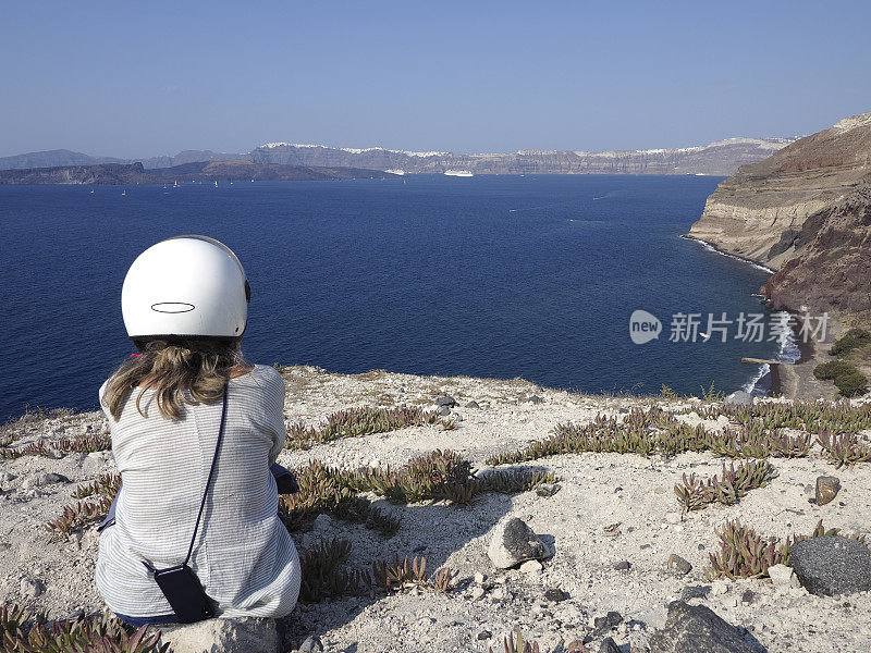 圣托里尼游客在休息