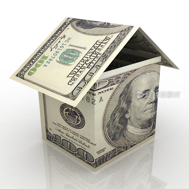房地产房款美元价格抵押融资概念