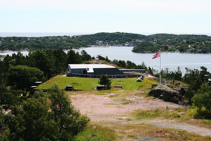 挪威南部克里斯蒂安和二战时期的炮位