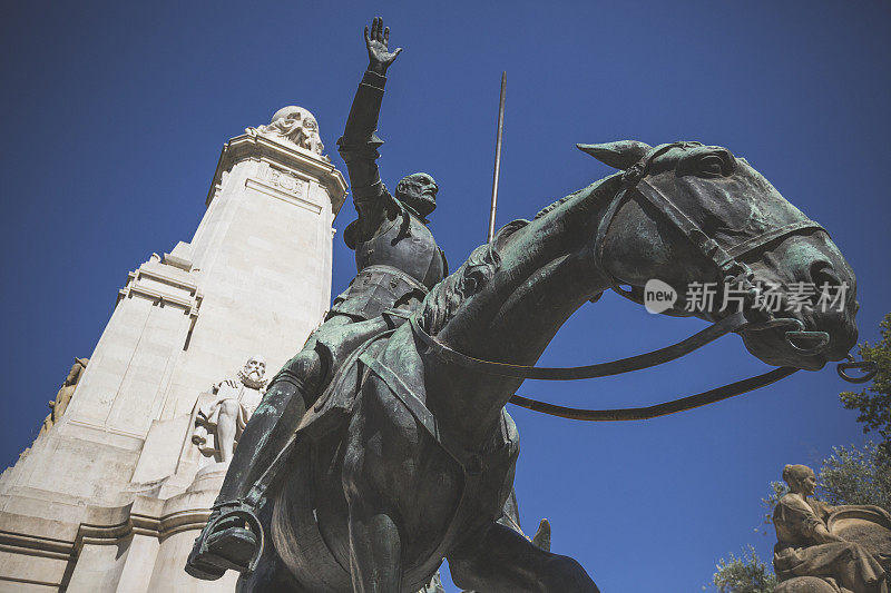 堂吉诃德和塞万提斯纪念碑在马德里