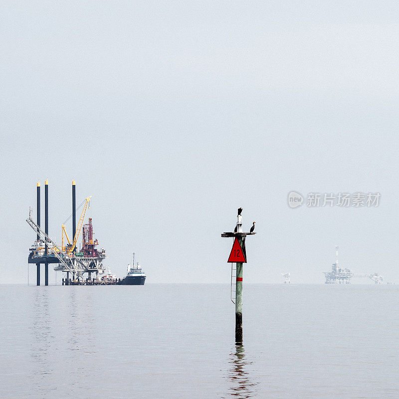 阿拉巴马州墨西哥湾的海上天然气生产平台