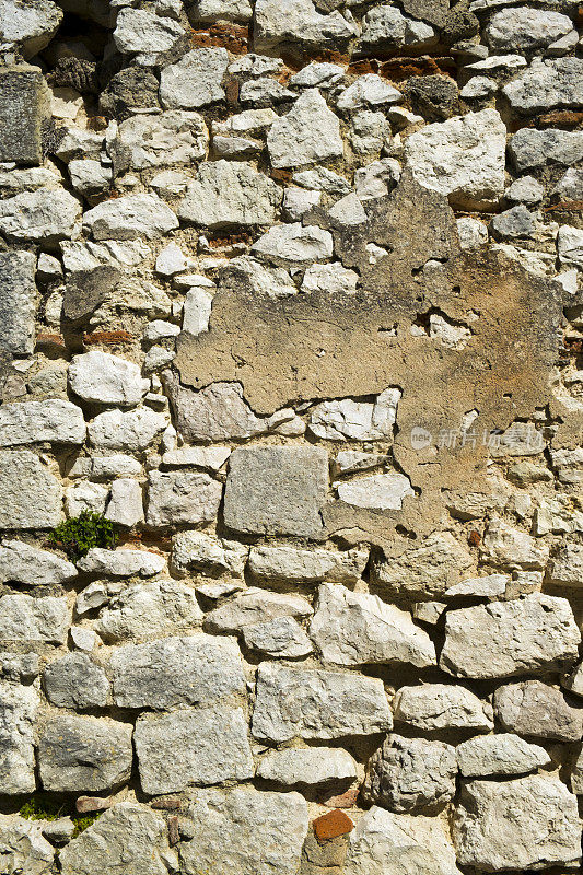 旧毛石砖墙结构充分框架纹理背景