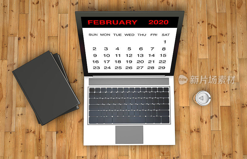 2020年2月笔记本电脑日历