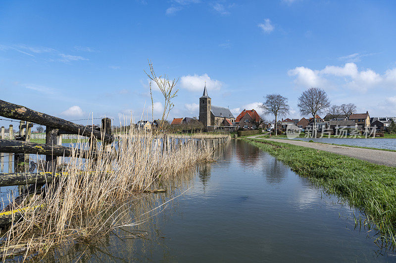 荷兰Overijssel的IJssel河的高水位