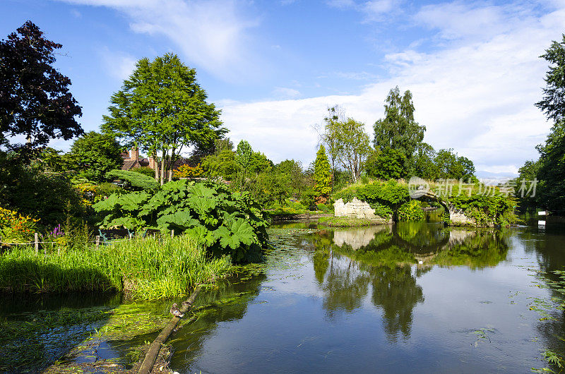 诺丁汉郡，英格兰的夏天，建筑和景观