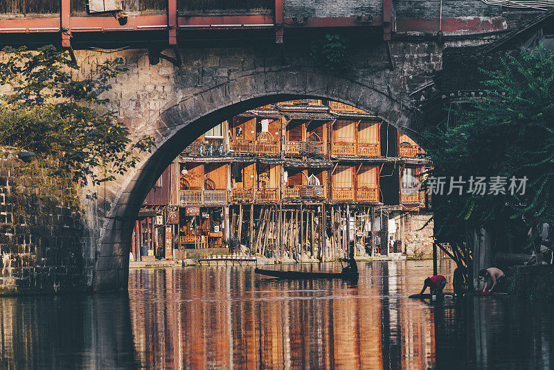 凤凰古城风光，湖南，中国