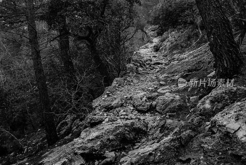 巴利阿里群岛马略卡岛上的山路