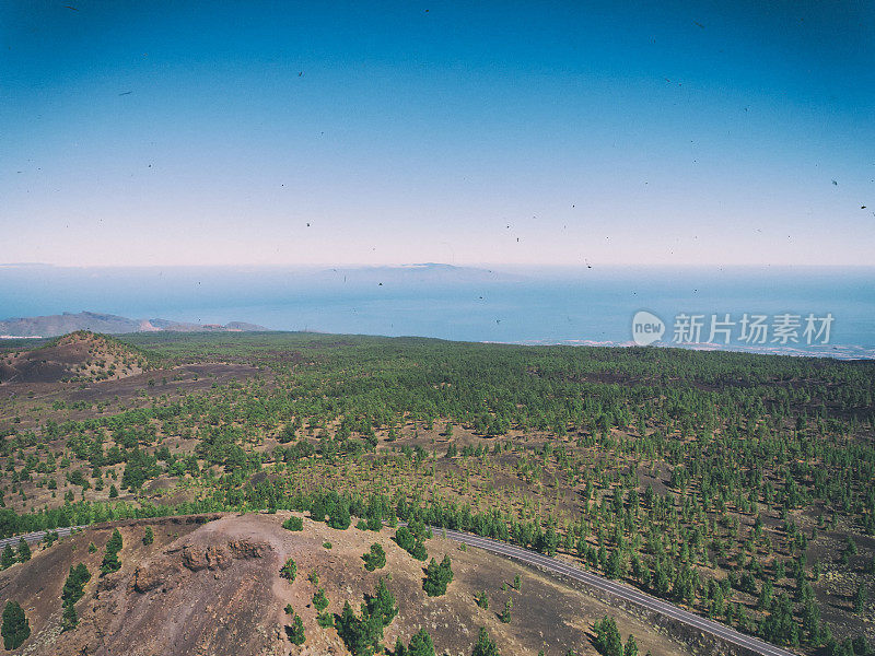特内里费岛的泰德山鸟瞰图。它是加那利群岛的一座火山。