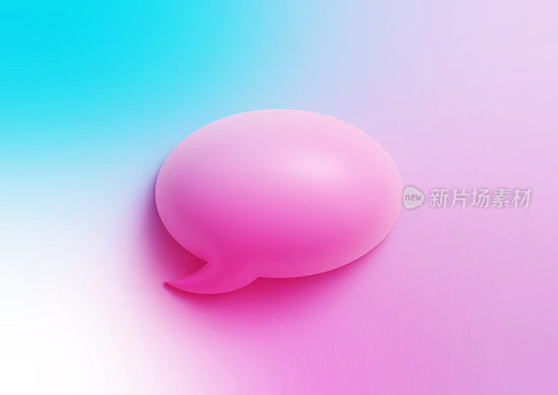 圆形粉色演讲气泡坐在彩色背景上
