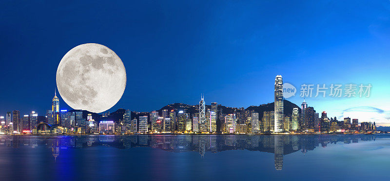 月亮,中国,香港,亚洲,