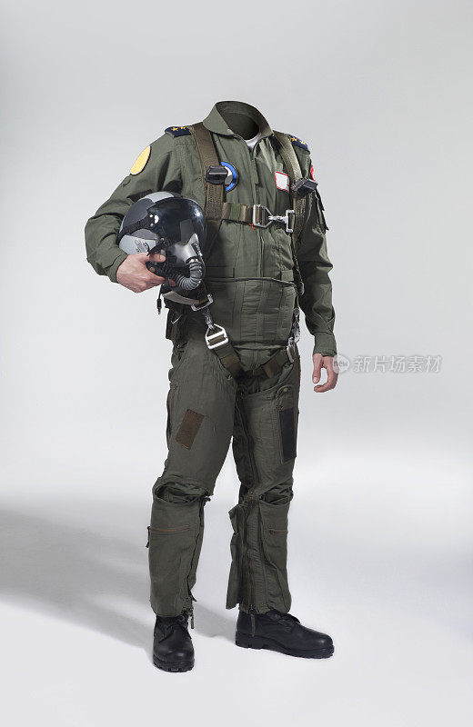 可用战斗机飞行员的身体和他的头盔