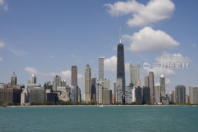 芝加哥天际线(有云)