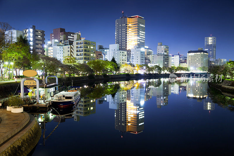 日本广岛的轮廓,