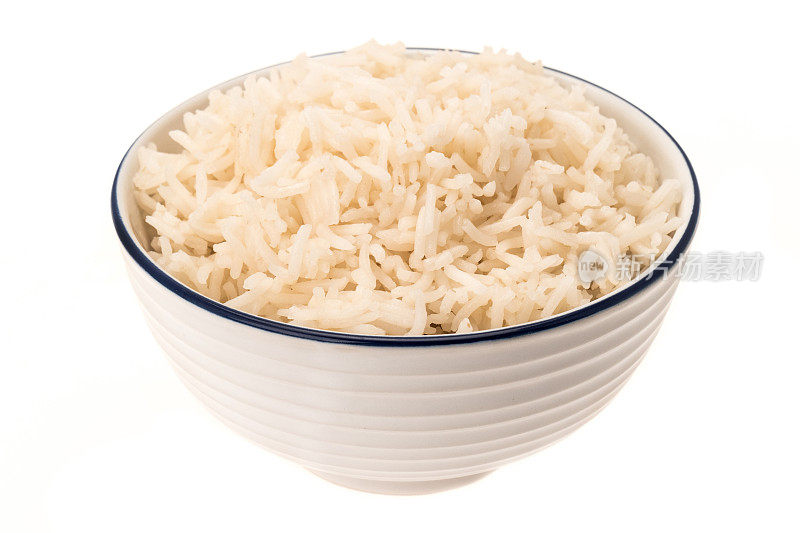 白印度香米放在碗里