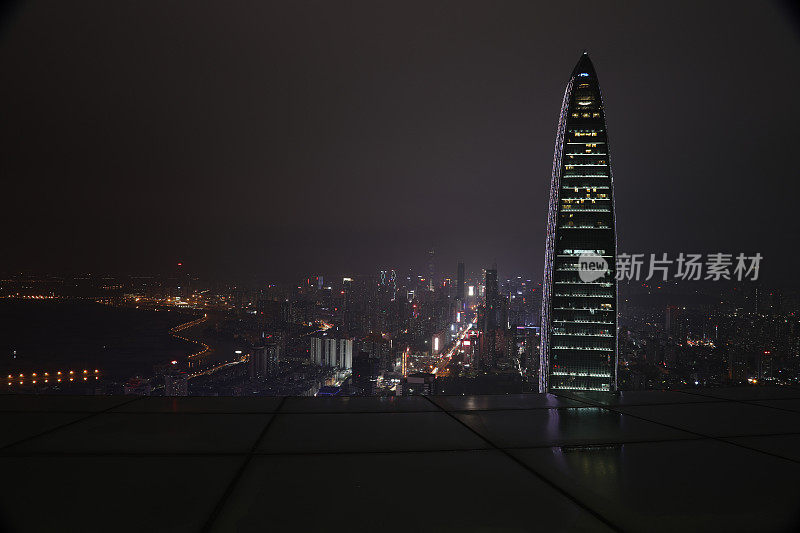 中国深圳未来现代化建筑夜景