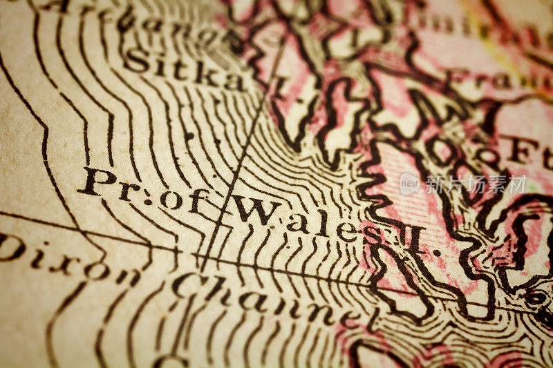 威尔士王子岛的古董地图