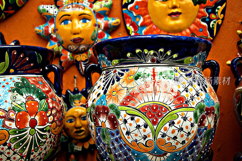 在坎昆的墨西哥民间陶瓷
