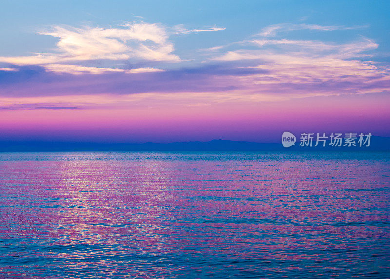 夕阳海水背景