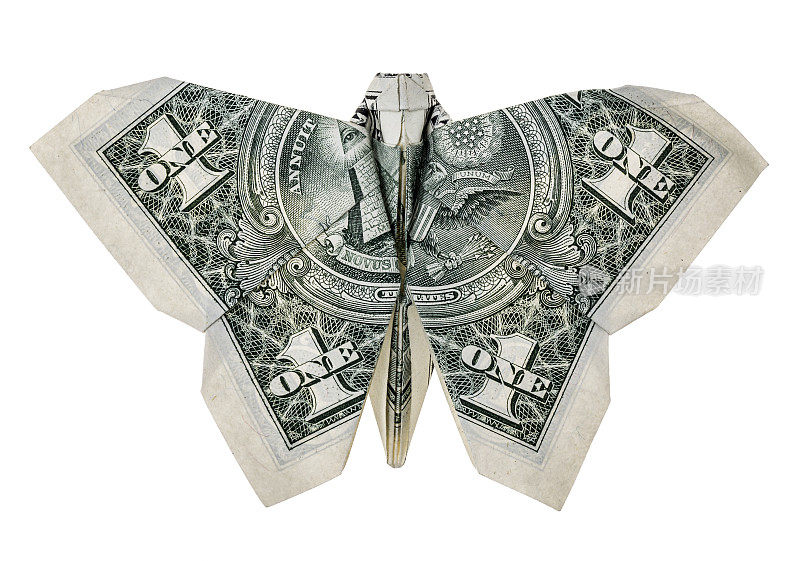 美元折纸蝴蝶
