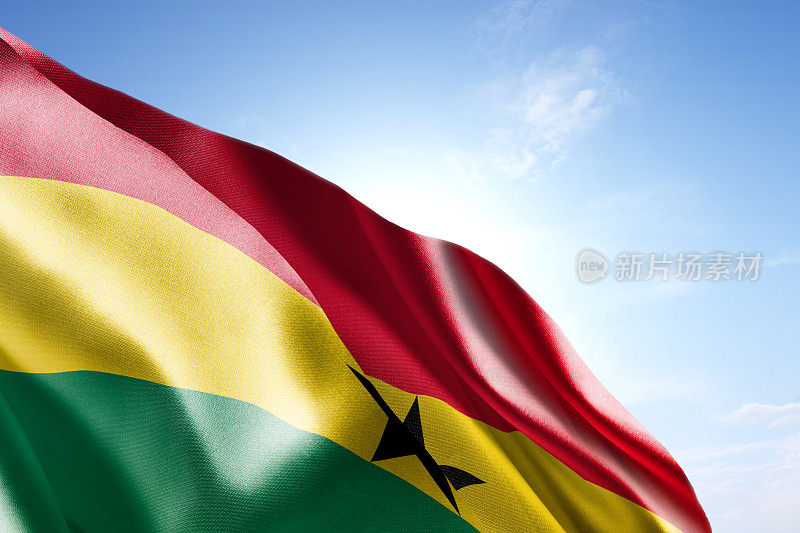 飘扬在风中的加纳国旗