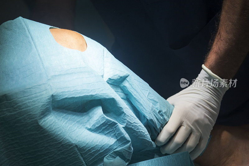 为手术做膝盖准备医院手术急诊室手术室的医疗程序。