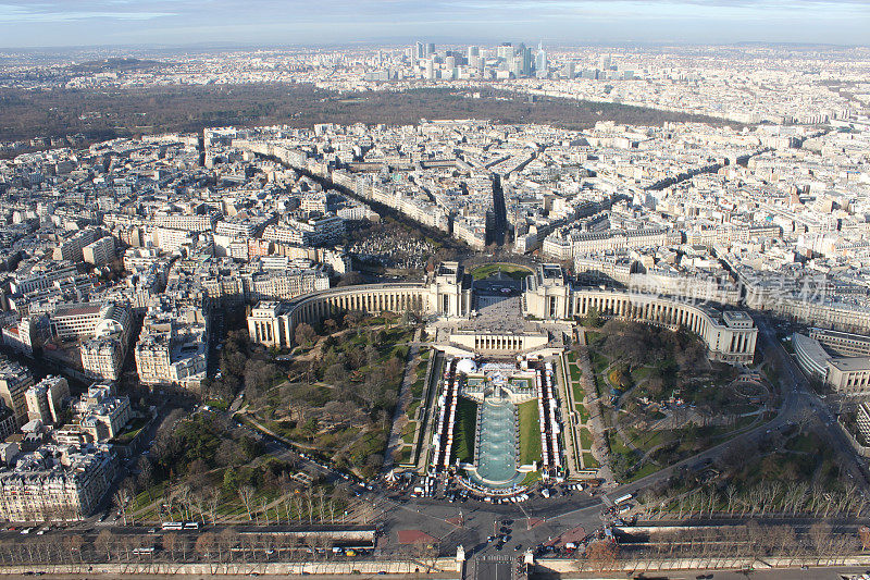 从法国巴黎埃菲尔铁塔俯瞰