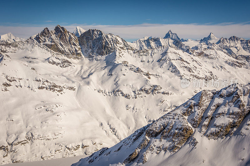 马特洪峰和瑞士阿尔卑斯山-冬天