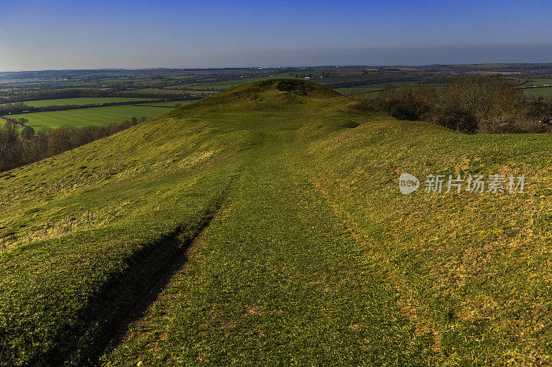 伯顿达塞特山俯瞰英国风景，英国中部沃里克郡-拍摄于电影