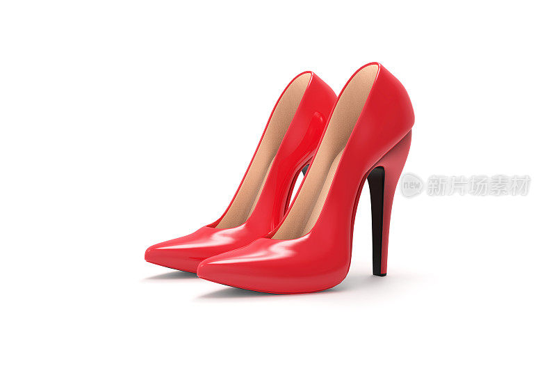红色高跟鞋鞋时尚女性风格库存照片