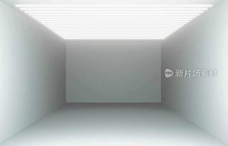 空旷的照明白色房间