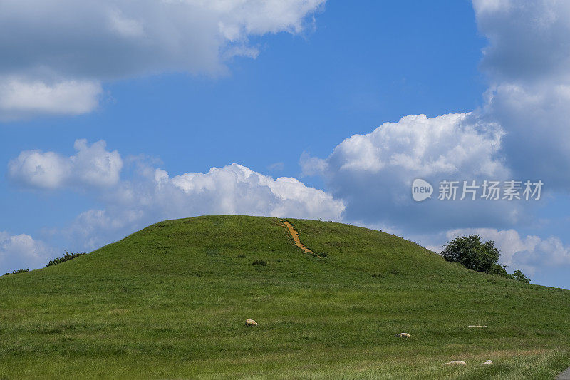 伯顿达塞特山俯瞰英国风景，英国中部的沃里克郡