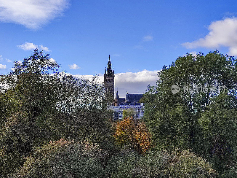 位于英国苏格兰格拉斯哥的历史悠久的格拉斯哥大学塔