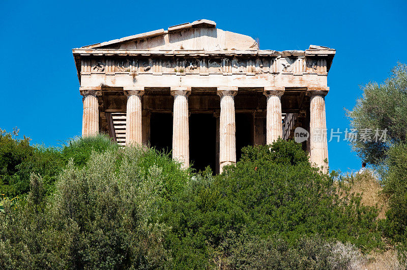 赫菲斯托斯神庙位于古阿格拉。希腊雅典。