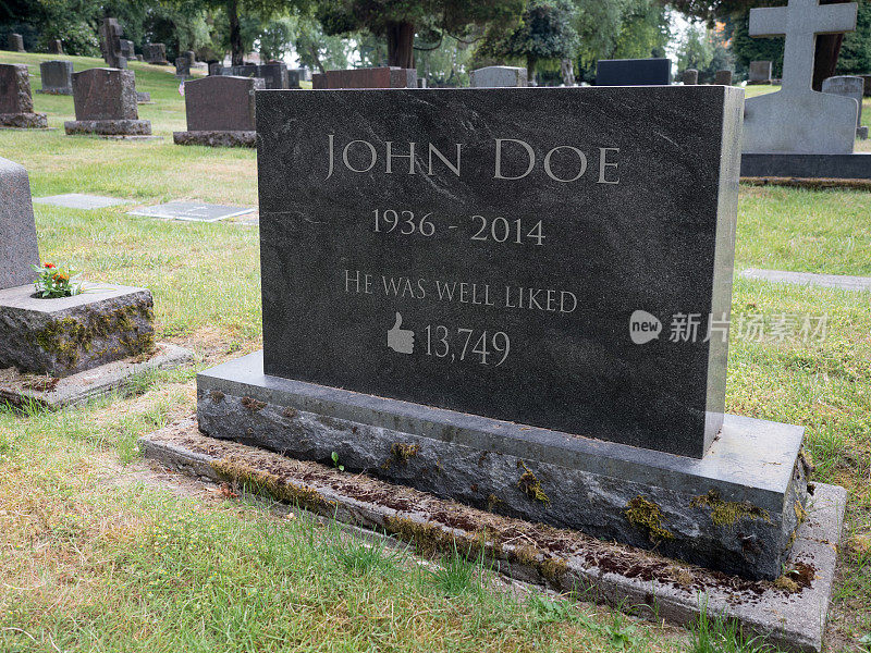 与社交媒体相关的墓园幽默墓碑