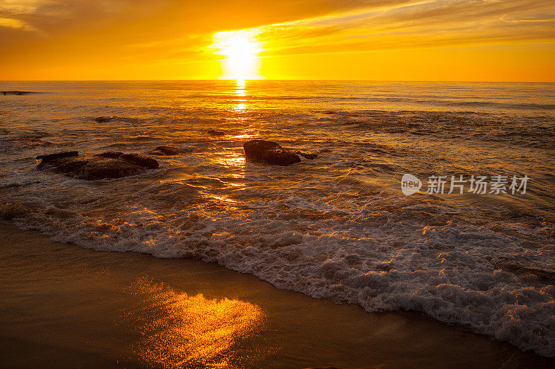 加州圣地亚哥海边的日落