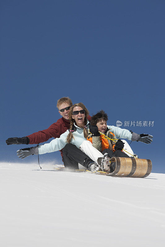 科罗拉多州的家庭雪橇