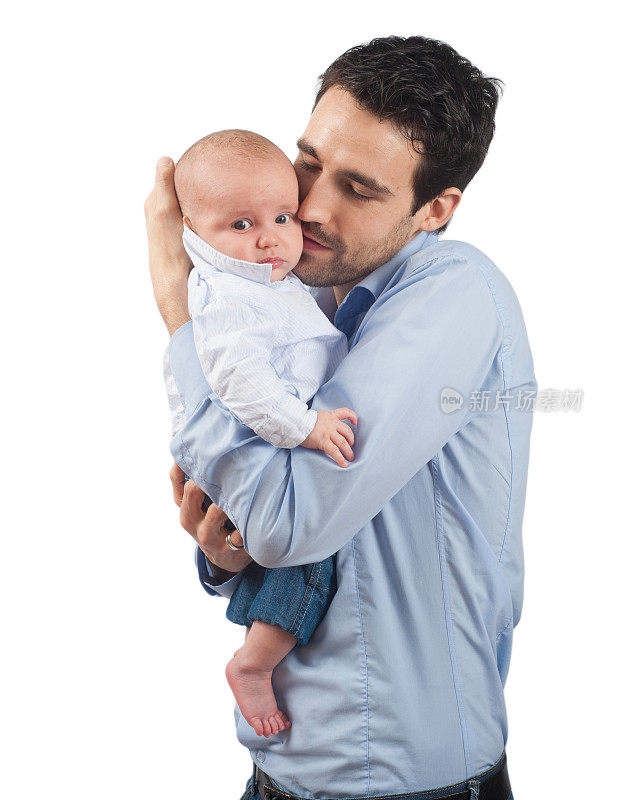 父亲和婴儿的垂直肖像