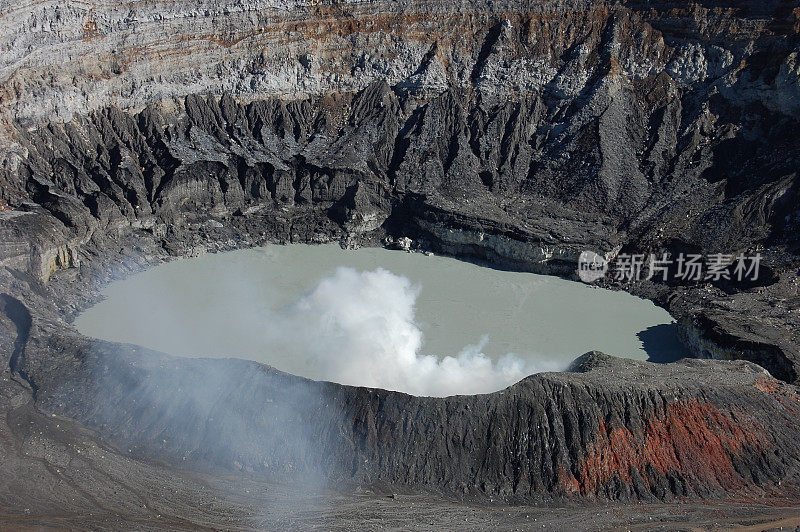 Poas火山口酸性湖，哥斯达黎加