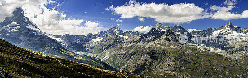 马特洪峰和泽马特以西的奔宁阿尔卑斯山脉